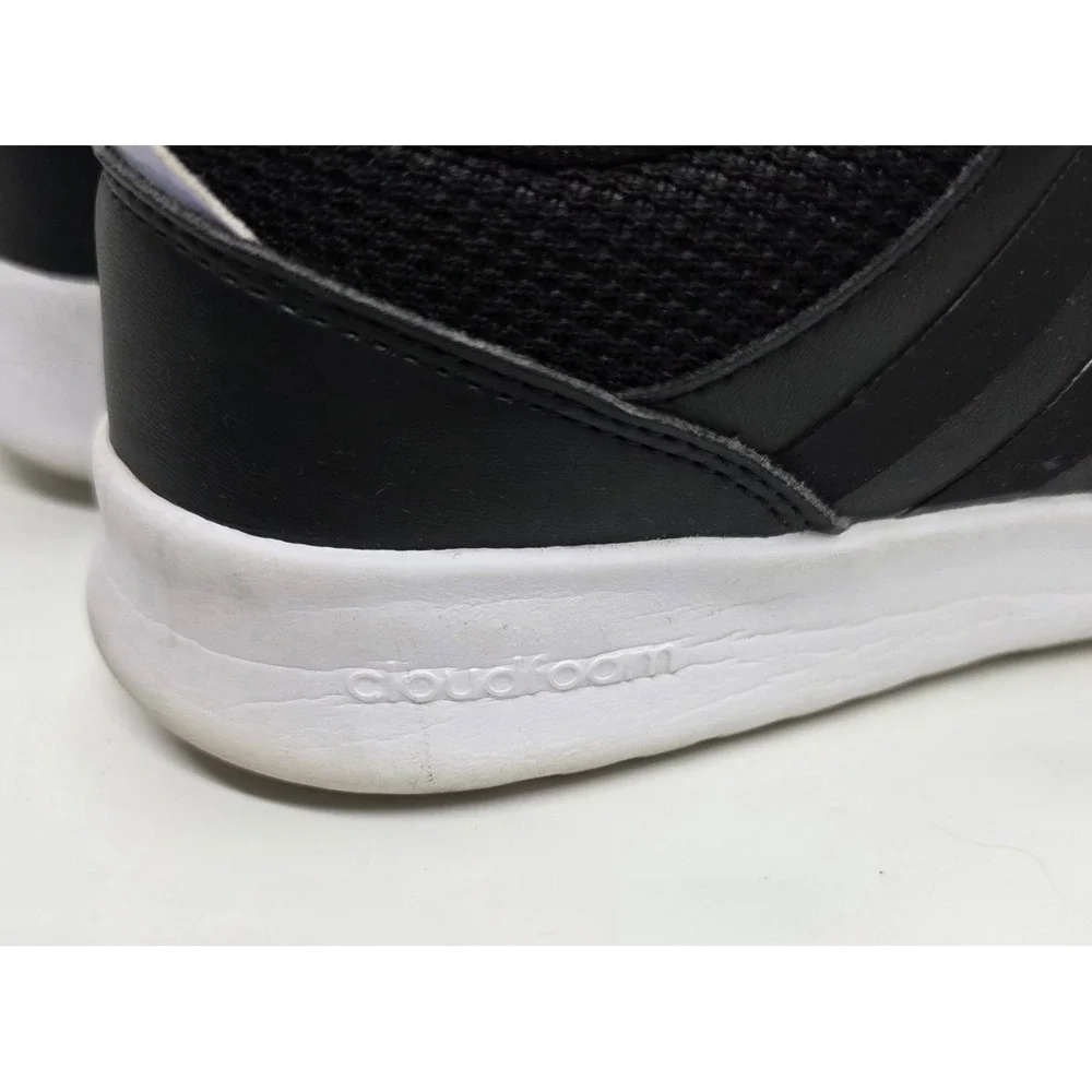 adidas QT Racer 2.0 Cloudfoam Shoes Black White Men's Size 9 H00548